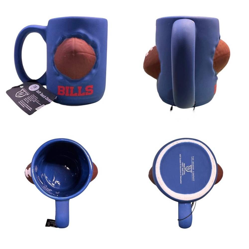 3D Blue Football Mug with Bills Logo